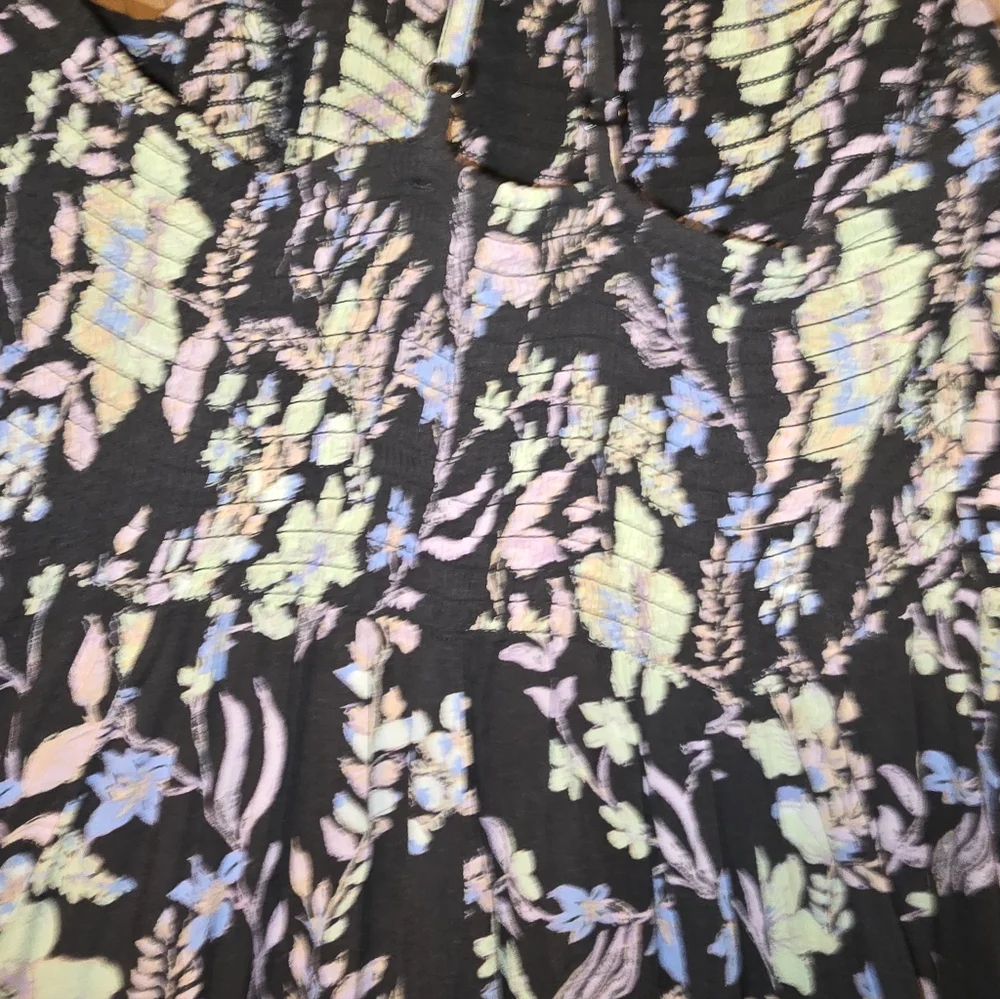 Free People Black Floral  Dress L - Picture 6 of 6